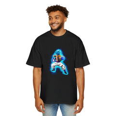 Anime-Inspired Oversized DRAGON Tee for Men - Super Saiyan Battle Design