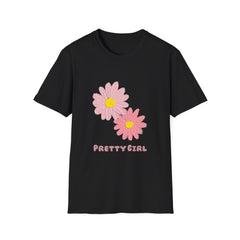 Pretty Girl Floral Unisex Softstyle Girls T-Shirt - Trendy Casual Style for Women