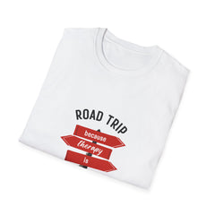 Road Trip Therapy Unisex Softstyle Girls T-Shirt - Adventure & Humor