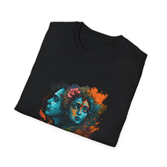 Devotional Printed T-Shirt | Colorful Abstract Face Design