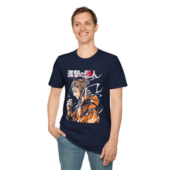 ATTACK ON TITAN ANIME Printed T-Shirt - Softstyle Black T-Shirt