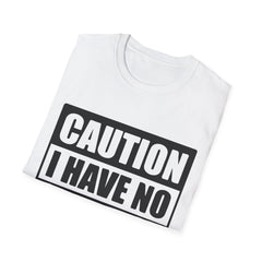 Funny Printed English quotes Unisex T-Shirt - Caution I Have No Filter