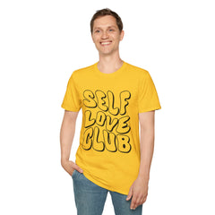 Self Love Club Printed English quotes Unisex Softstyle T-Shirt - Inspirational Graphic Tee for Self-Care Enthusiasts