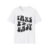 Retro 'Take It Easy' Printed English quotes Unisex Softstyle T-Shirt | Chill Vibe Apparel
