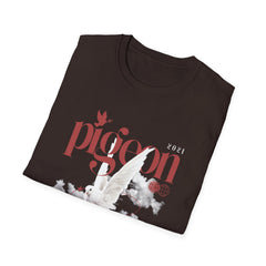Pigeon Graphic Unisex Softstyle Girls T-Shirt - Trendy Streetwear Fashion