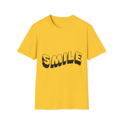 Unisex Softstyle "Smile" Printed English quotes T-Shirt - Perfect for Casual Outings, Gifts & Everyday Wear