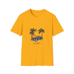 Dreamy Palm Tree Vintage Car Unisex Softstyle Summar T-Shirt