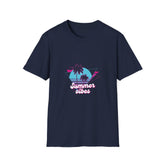 Summer Vibes Unisex Softstyle T-Shirt - Retro Tropical Palms Design