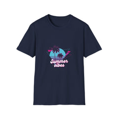 Summer Vibes Unisex Softstyle T-Shirt - Retro Tropical Palms Design