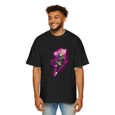 Men's Oversized Graphic Dragon Tee - Stylish Anime Superhero Design