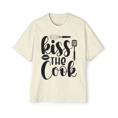 Funny Chef's Oversized Tee - 'Kiss the Cook' Shirt for Food Lovers