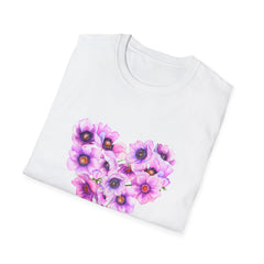 Floral Heart Girls T-Shirt - Just Living My Best Life - Unisex Softstyle Tee