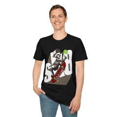 Skateboarding Dog Graffiti Graphic T-Shirt - Unisex Softstyle Tee