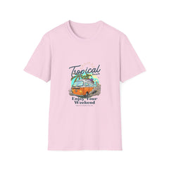 Tropical Beach Girls T-Shirt - Enjoy Your Weekend Unisex Softstyle Tee