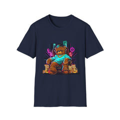 Charming Bear Graphic Unisex Softstyle Teddy T-Shirt - Casual Vibe, Perfect for Gifting