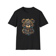 Cute Bear Illustration Unisex Softstyle Teddy T-Shirt - Perfect Gift for Animal Lovers