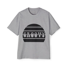 Groovy Men's Heavy Oversized Tee - Retro Style Casual T-Shirt