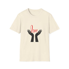 Unisex Softstyle Relatonship T-Shirt - 'Love' Hands Graphic Tee