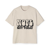 Men's Oversized Tee - 'Nope Not Today' Graphic T-Shirt