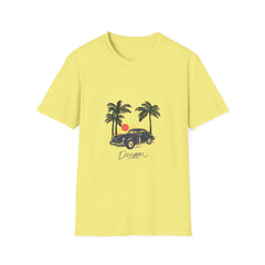 Dreamy Palm Tree Vintage Car Unisex Softstyle Summar T-Shirt