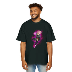 Men's Oversized Graphic Dragon Tee - Stylish Anime Superhero Design