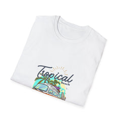 Tropical Beach Girls T-Shirt - Enjoy Your Weekend Unisex Softstyle Tee