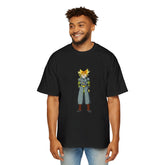 Men's Heavy Oversized DRAGON Tee - Bold Anime Character Design Shirt