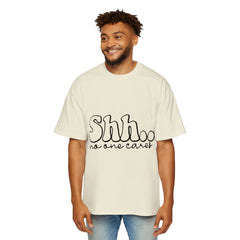 Casual Men's Oversized Tee - "Shhh... No One Cares"