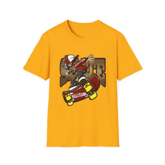 Skateboarder Graffiti Graphic T-Shirt - Unisex Softstyle Tee for Streetwear Enthusiasts