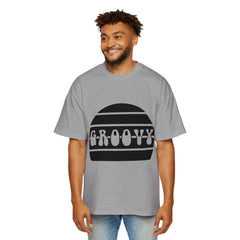 Groovy Men's Heavy Oversized Tee - Retro Style Casual T-Shirt
