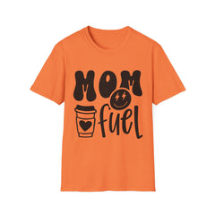 Mom Fuel Printed English quotes Unisex T-Shirt - Softstyle Coffee Lover Tee for Mothers