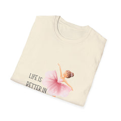 Ballet-Inspired Unisex Softstyle Girls T-Shirt - 'Life is Better in a Tutu'