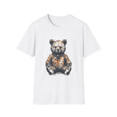 Camo Bear Unisex Softstyle Teddy T-Shirt - Stylish Outdoor Vibe for Nature Lovers