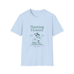 Limited Edition 'Planting Flowers' Unisex Softstyle Girls T-Shirt – Perfect for Gardeners and Nature Lovers