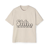 Casual Men's Oversized Tee - "Shhh... No One Cares"