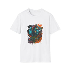 Devotional Printed T-Shirt | Colorful Abstract Face Design