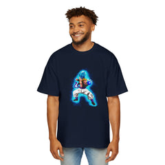 Anime-Inspired Oversized DRAGON Tee for Men - Super Saiyan Battle Design