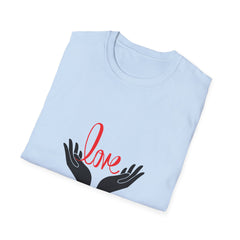 Unisex Softstyle Relatonship T-Shirt - 'Love' Hands Graphic Tee