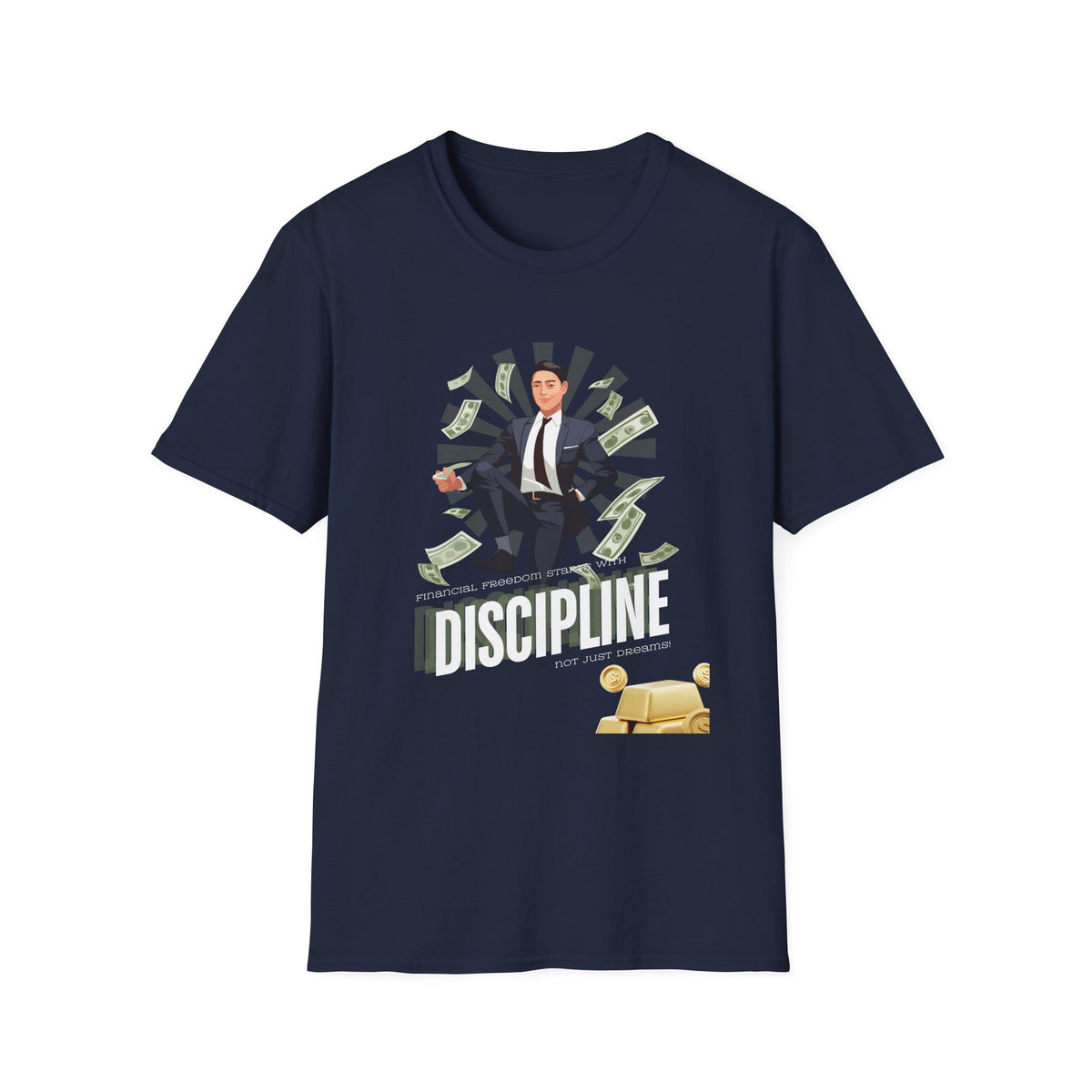Motivational Unisex Softstyle Money T-Shirt - 'Discipline is Key' Graphic Tee