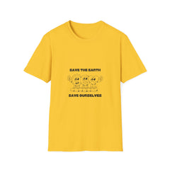 Eco-Friendly Unisex Girls T-Shirt - "Save the Earth, Save Ourselves" Design