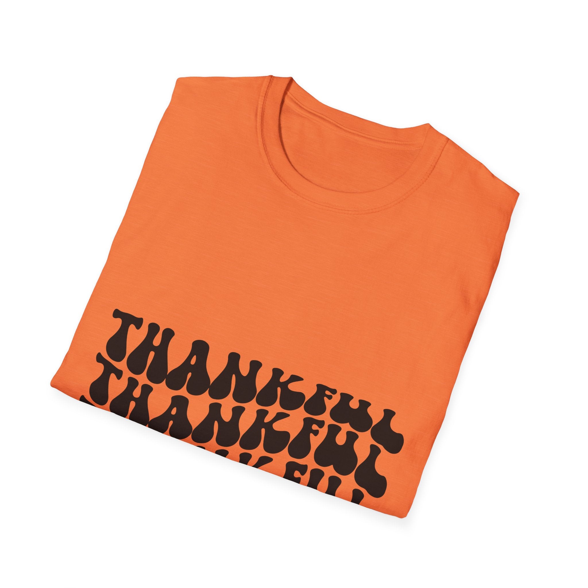 Thankful Printed English quotes Unisex Softstyle T-Shirt - Perfect for Gratitude Celebrations and Everyday Wear