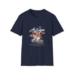 Autumn Flowers Unisex Softstyle Girls T-Shirt - Cozy Fall Apparel for Nature Lovers