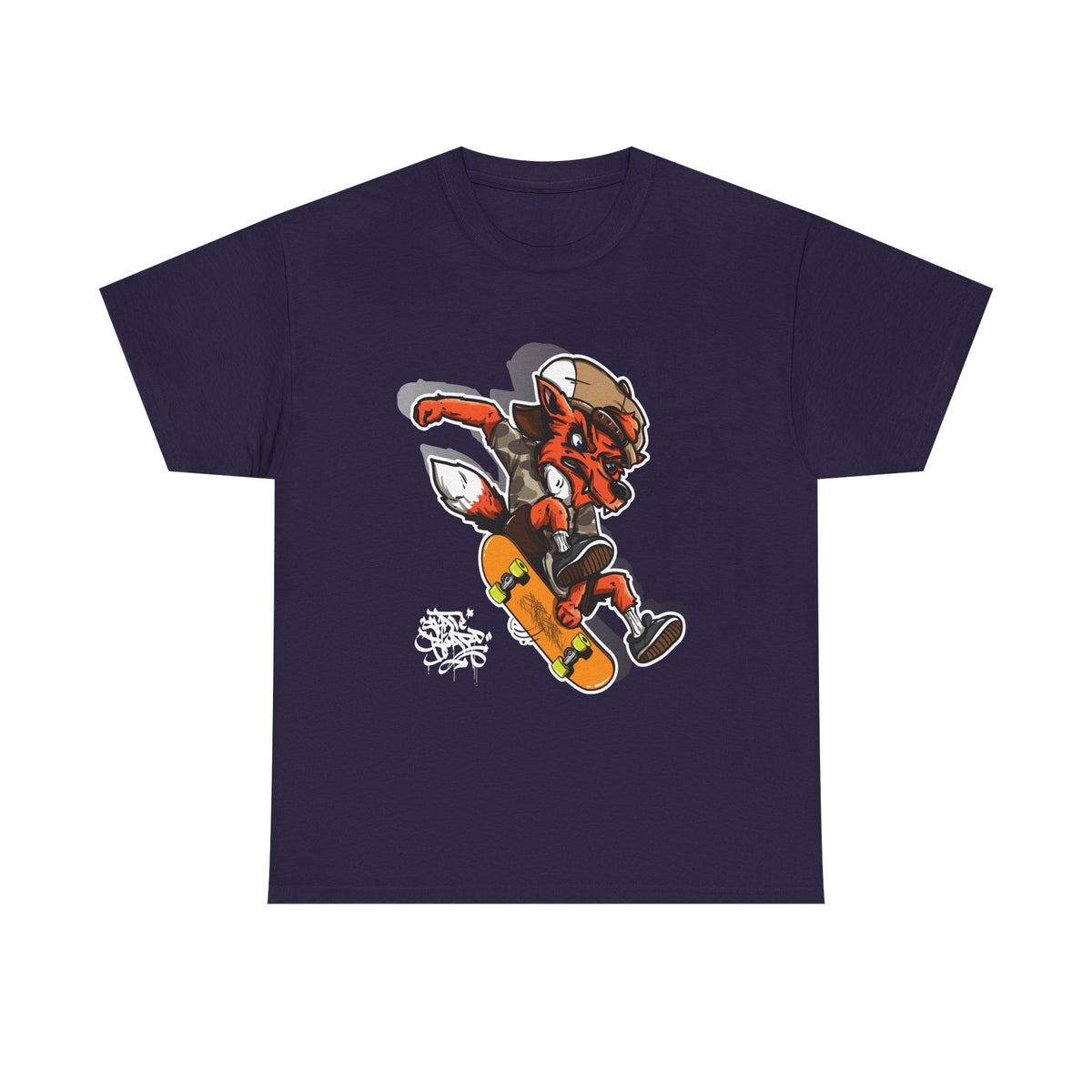 Rad Fox Skater--Printed Graffiti