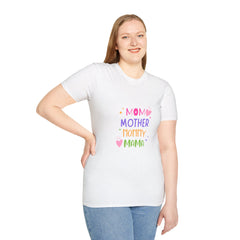 Colorful Mom Typography Unisex Softstyle Parents T-Shirt