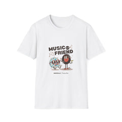 Music & Friend Unisex Softstyle Girls T-Shirt – Fun Graphic Tee for Music Lovers