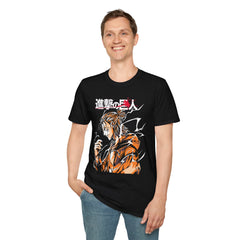 ATTACK ON TITAN ANIME  Printed T-Shirt - Softstyle Black T-Shirt