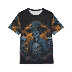 Men's Skeleton Sports Premium Jersey - Spooky Graphic Tee for Halloween and Casual Wear