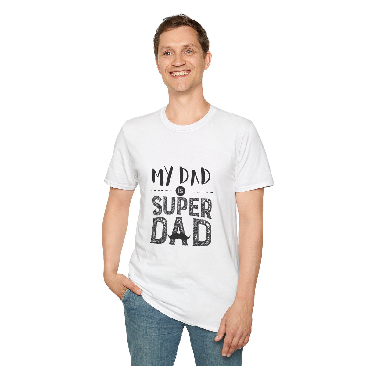 My Dad is Super Dad Unisex Softstyle Girls T-Shirt - Perfect Father's Day Gift