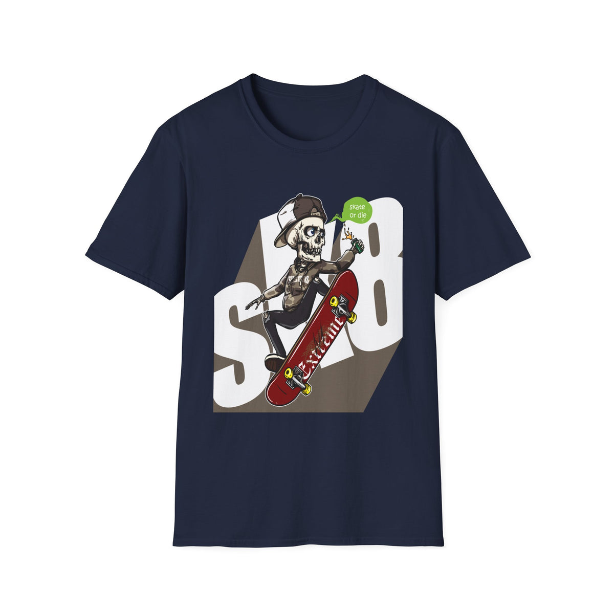 Skateboarding Dog Graffiti Graphic T-Shirt - Unisex Softstyle Tee