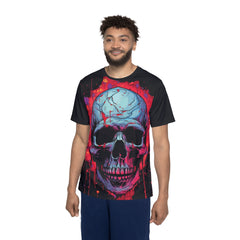 Men's Skull Sports Premium Jersey - Edgy Graphic Tee for Athletes